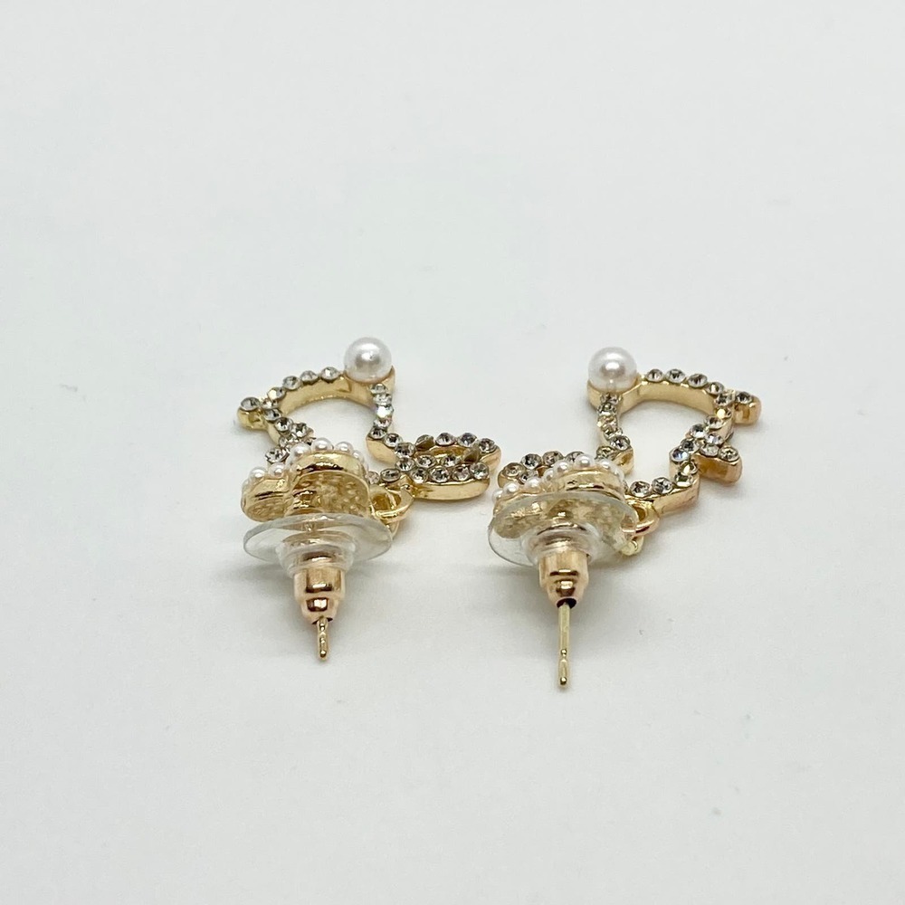 Pearl Rhinestone Dangle Easter Bunny Rabbit Earrings - Picture 9 of 13